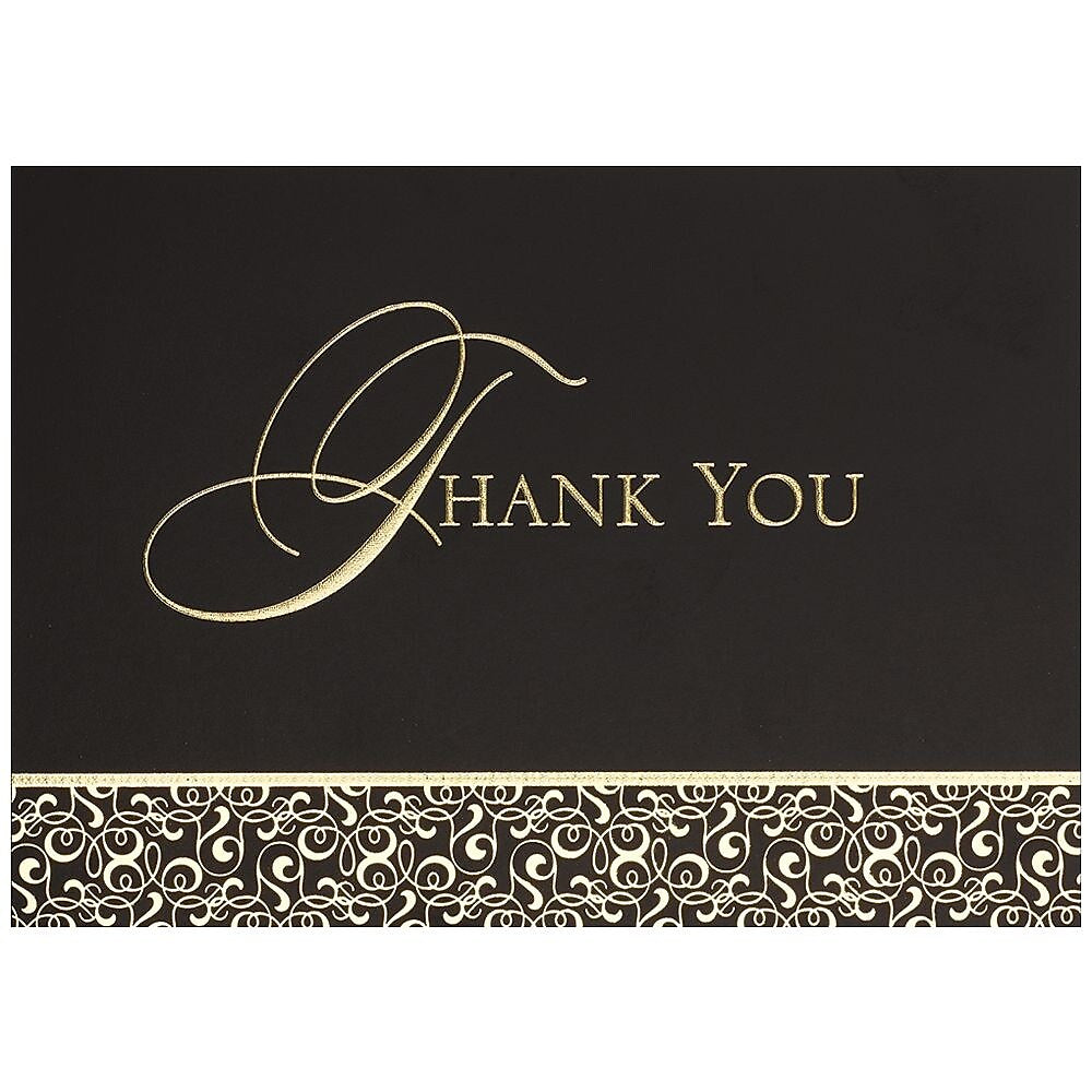 JAM Paper® Blank Thank You Cards Set, Golden Damask, 25/Pack