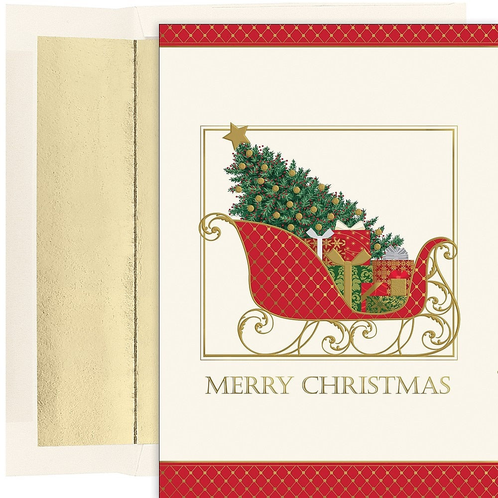 JAM PAPER Christmas Cards & Matching Envelopes Set, 7 6/7
