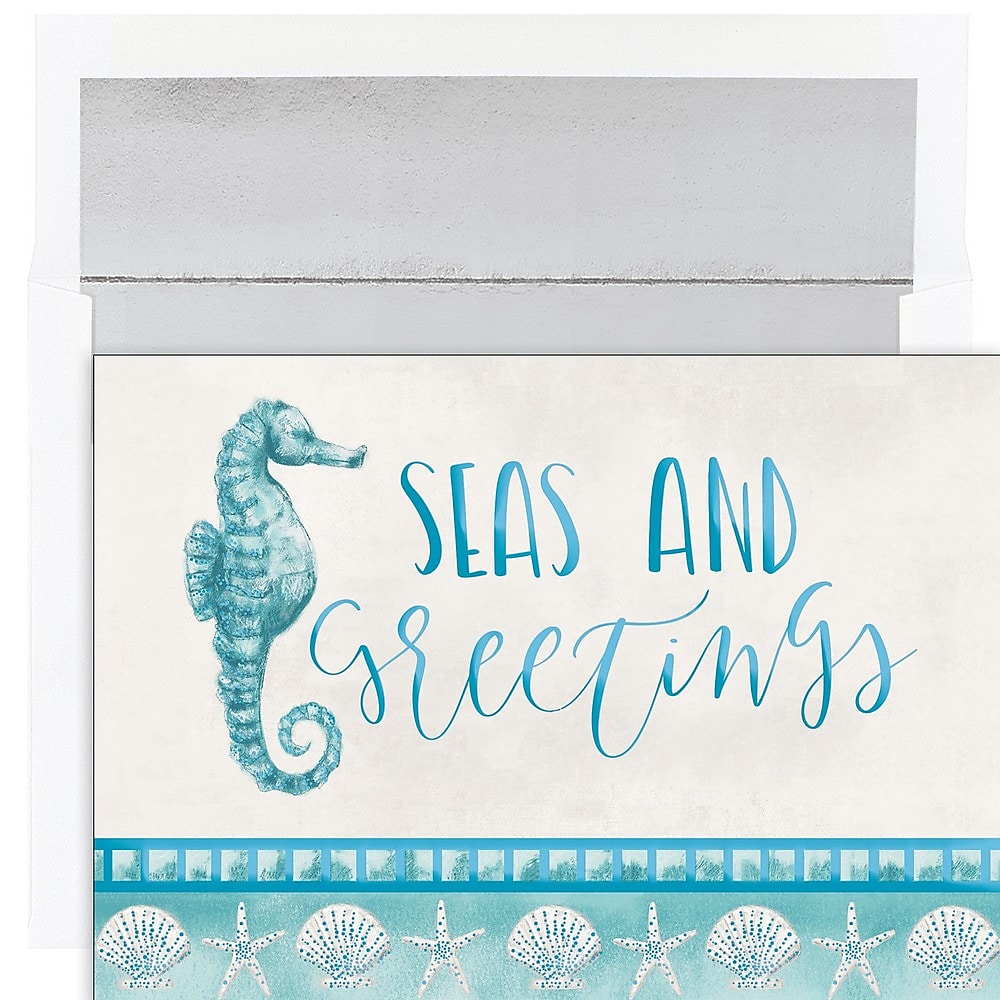 JAM PAPER Christmas Cards & Matching Envelopes Set, 7 6/7
