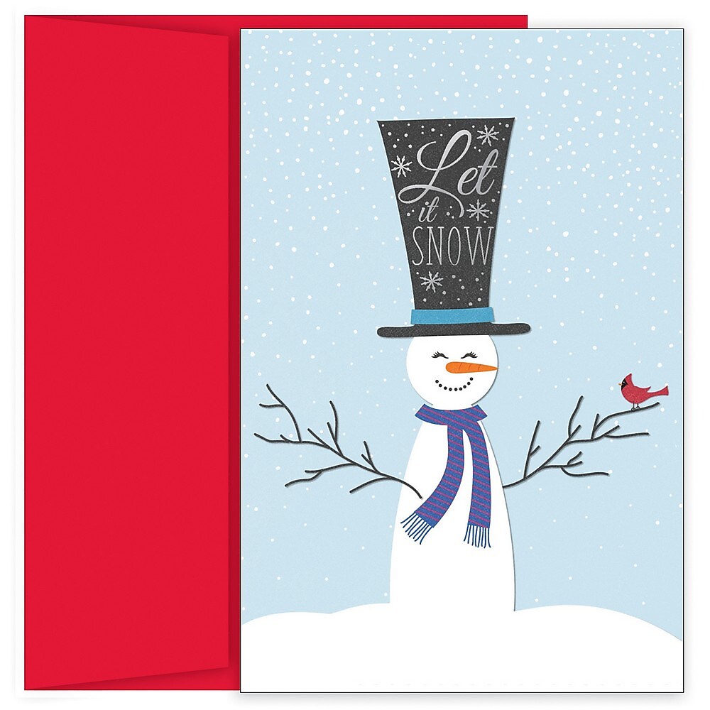 JAM PAPER Christmas Cards & Matching Envelopes Set, 7 6/7