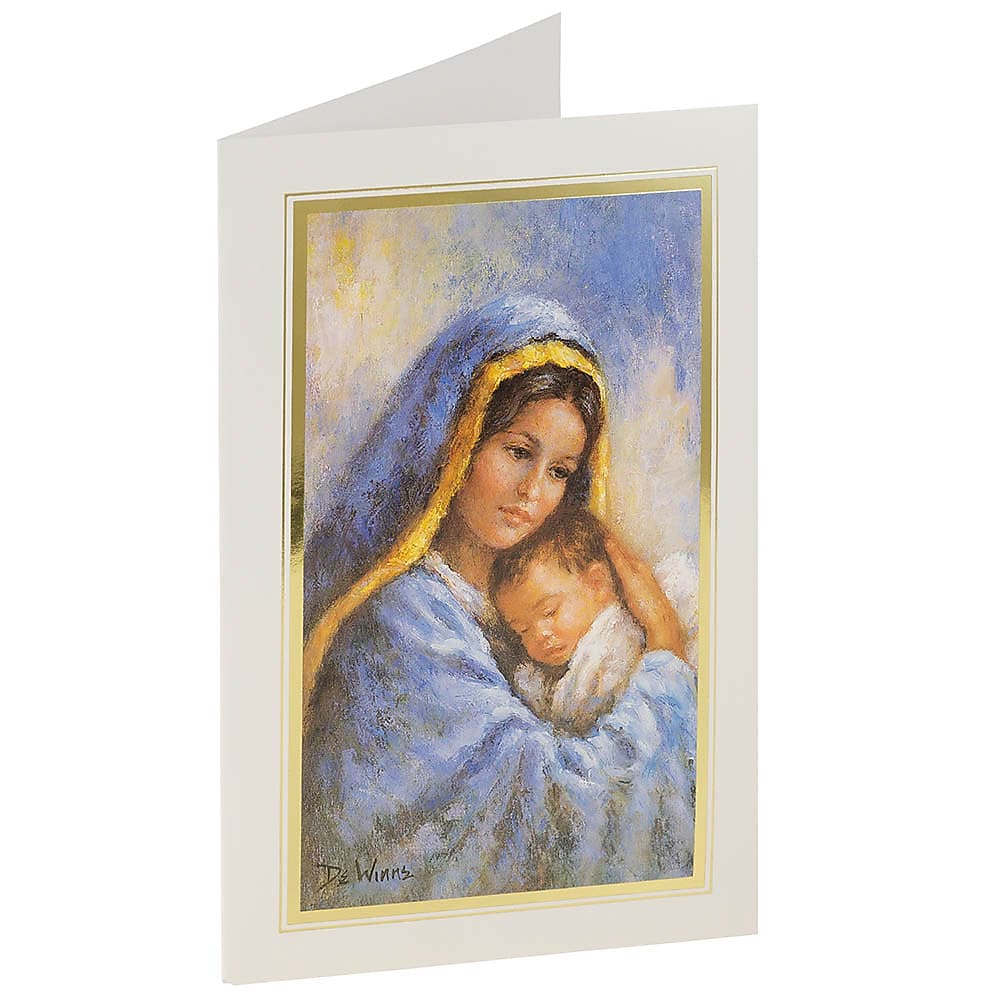 JAM Paper® Christmas Cards Set, Modern Virgin Mary, 10/Pack
