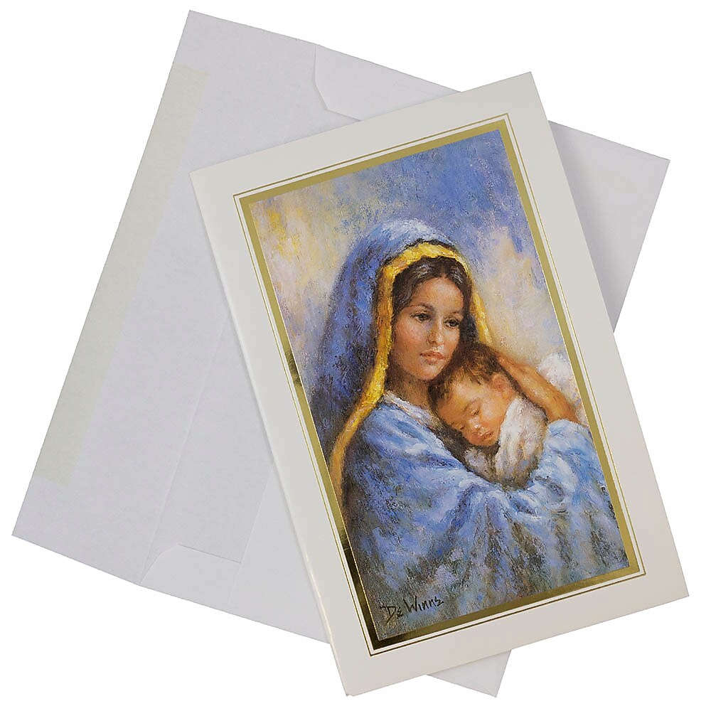 JAM Paper® Christmas Cards Set, Modern Virgin Mary, 10/Pack