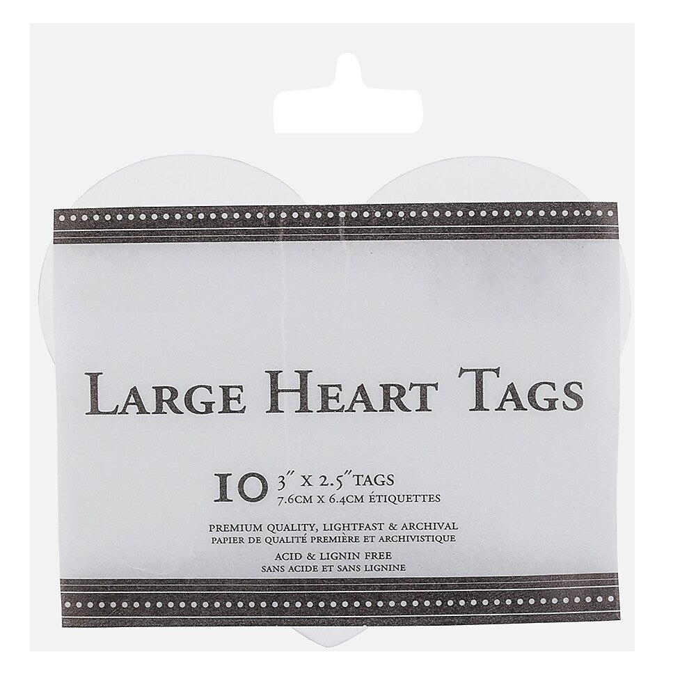 JAM Paper® Gift Tags, Large Heart, 3 x 2 1/2, White, 10/Pack