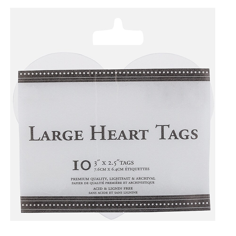 JAM Paper® Gift Tags, Large Heart, 3 x 2 1/2, White, 10/Pack