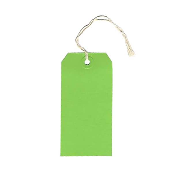 JAM Paper® Gift Tags with String, Medium, 2 3/8 x 4 3/4, Green, 10/pack