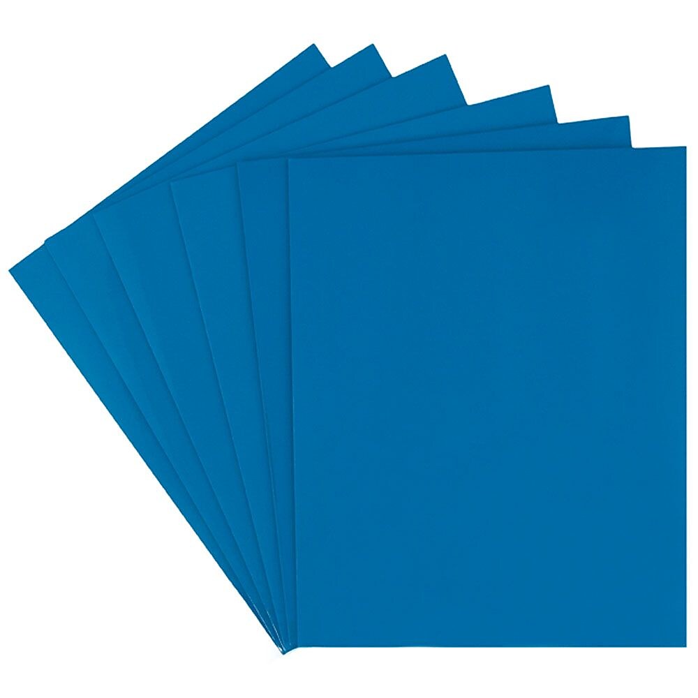 JAM Paper Glossy 2-Pocket Portfolio Folder, Blue, 6/Pack