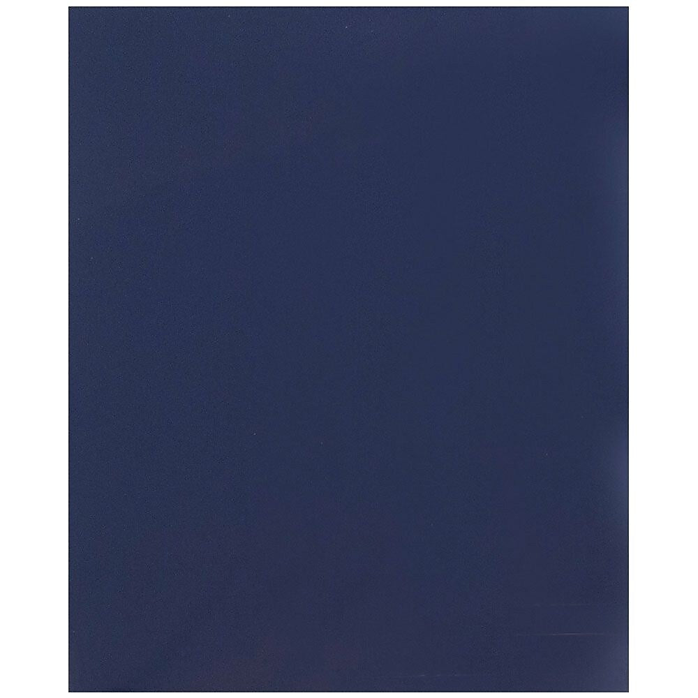 JAM Paper Glossy 2-Pocket Portfolio Folder, Navy Blue, 6/Pack
