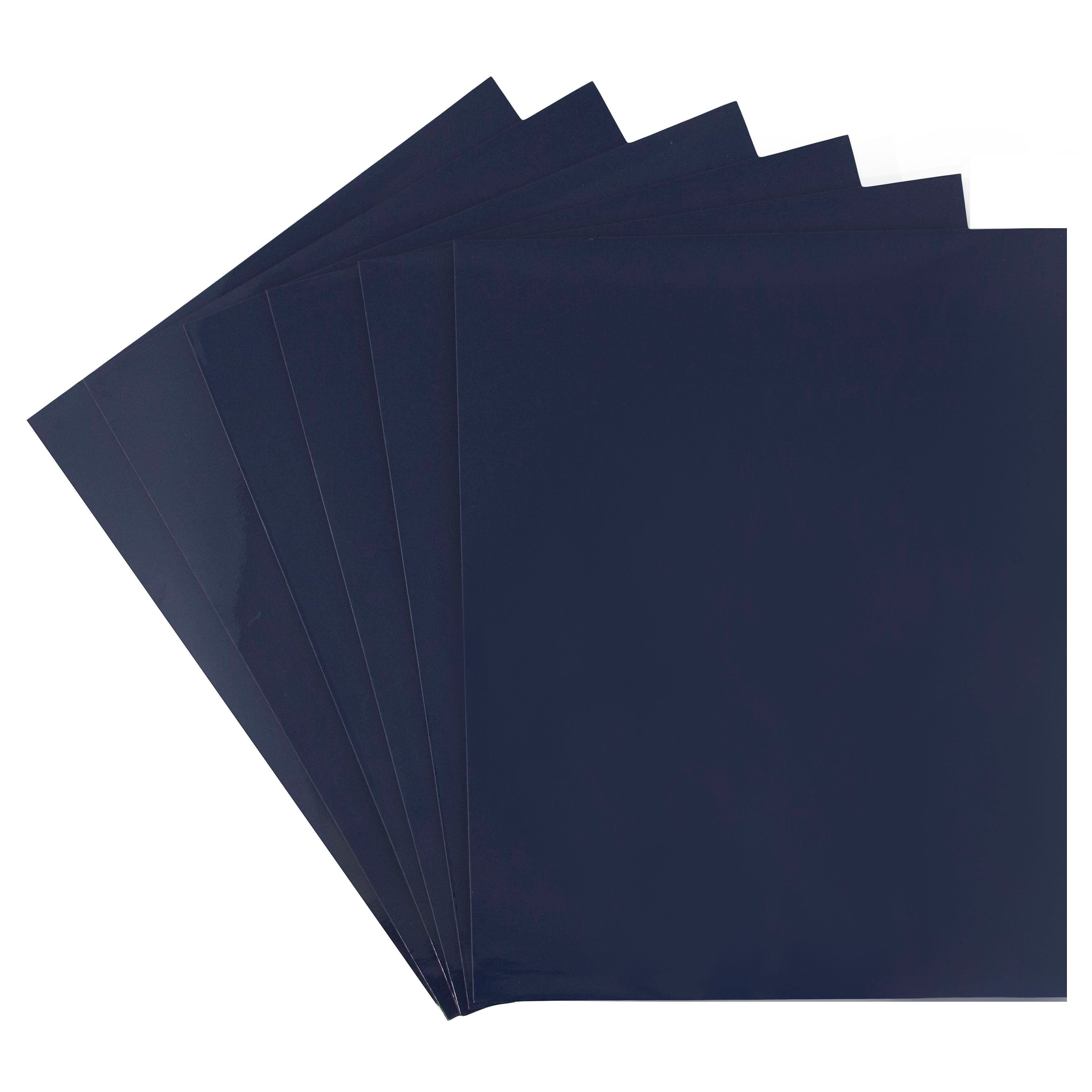 JAM Paper Glossy 2-Pocket Portfolio Folder, Navy Blue, 6/Pack