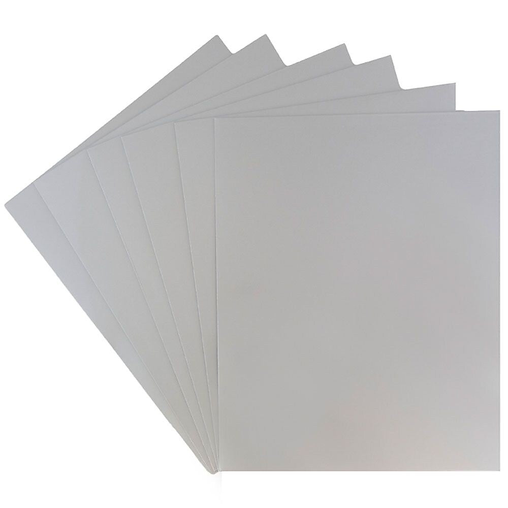 JAM Paper Glossy 2-Pocket Portfolio Folder, Silver, 6/Pack