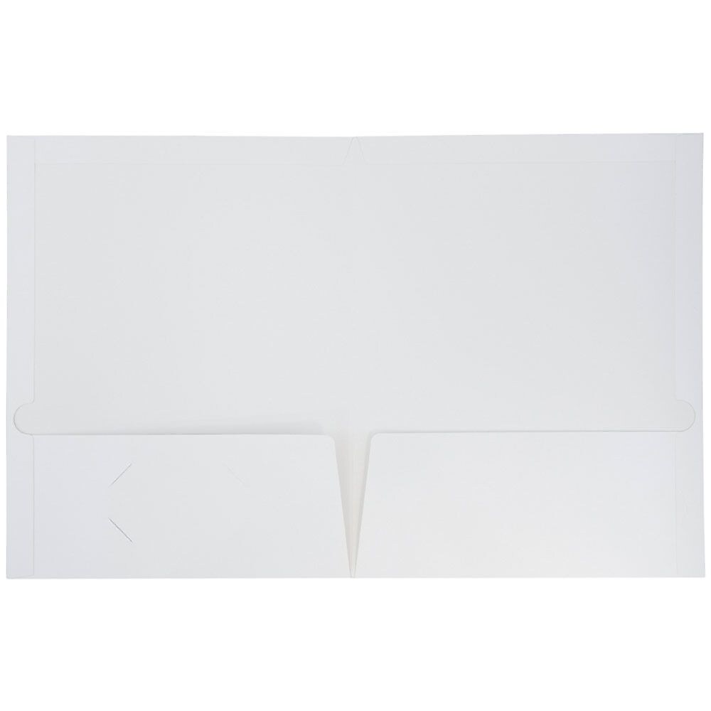 JAM Paper Glossy 2 Pocket Presentation Folder, White, 6/Pack