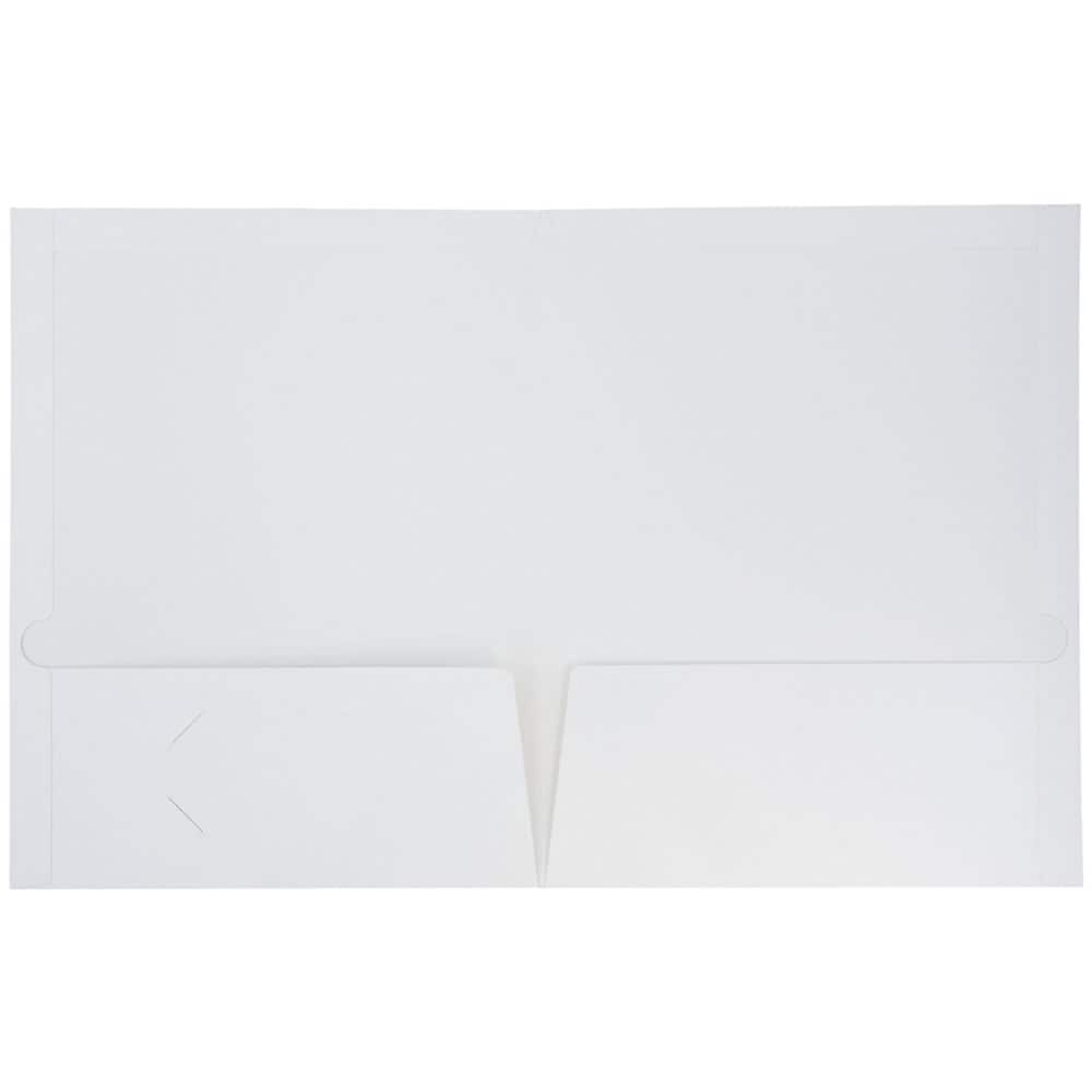 JAM Paper Glossy 2 Pocket Presentation Folder, White, 6/Pack