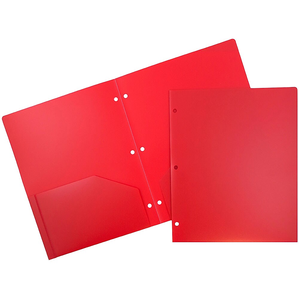 JAM Paper Heavy Duty 2-Pocket Presentation Folders, Red, 6/Pack