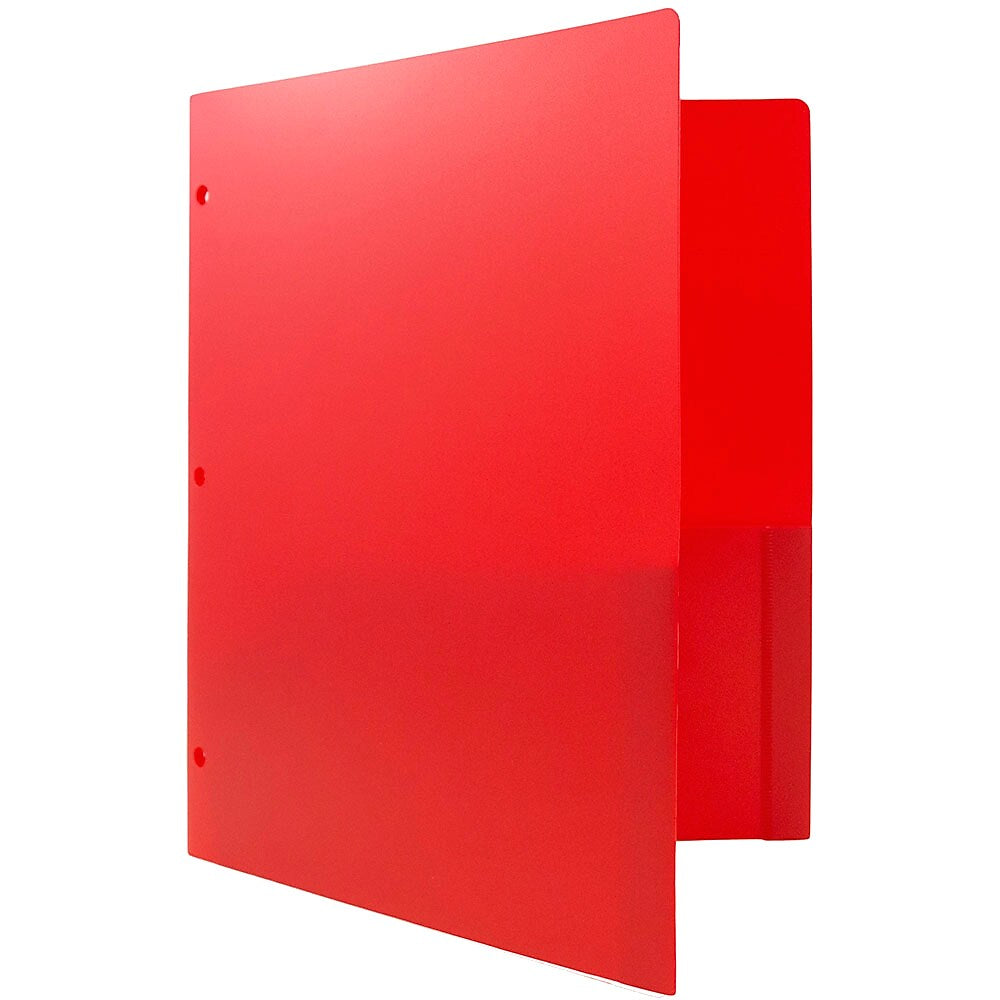 JAM Paper Heavy Duty 2-Pocket Presentation Folders, Red, 6/Pack