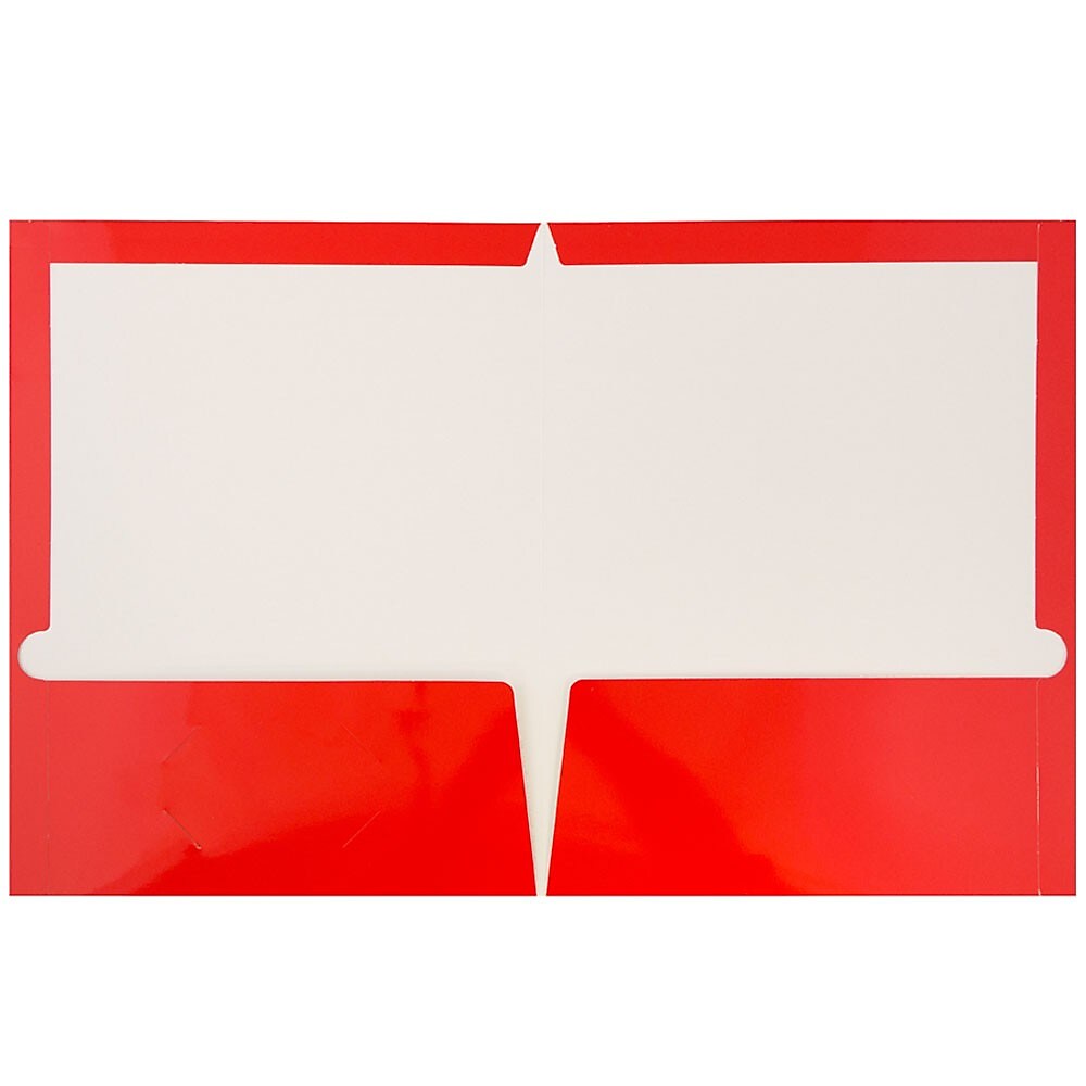 JAM Paper Laminated 2-Pocket Glossy Presentation Folders, Multicolored, Assorted Colors, 6/Pack