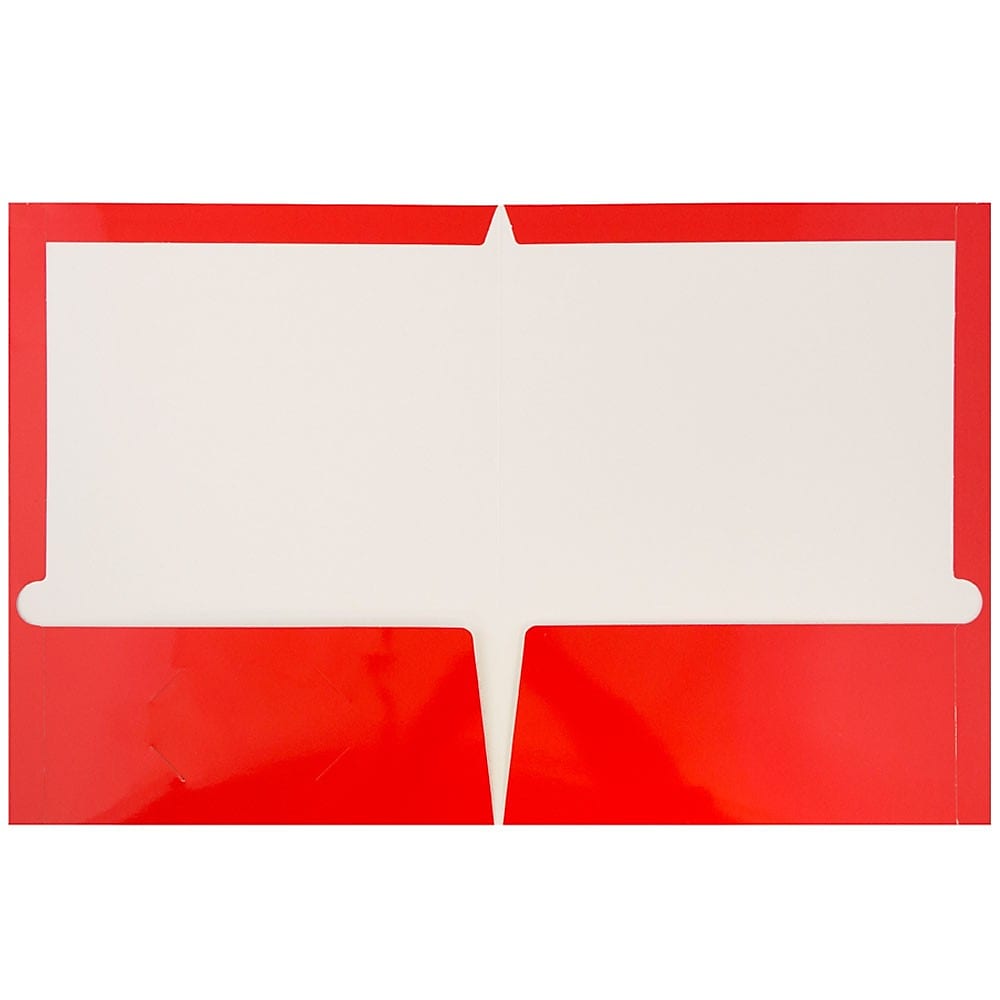 JAM Paper Laminated 2-Pocket Glossy Presentation Folders, Multicolored, Assorted Colors, 6/Pack