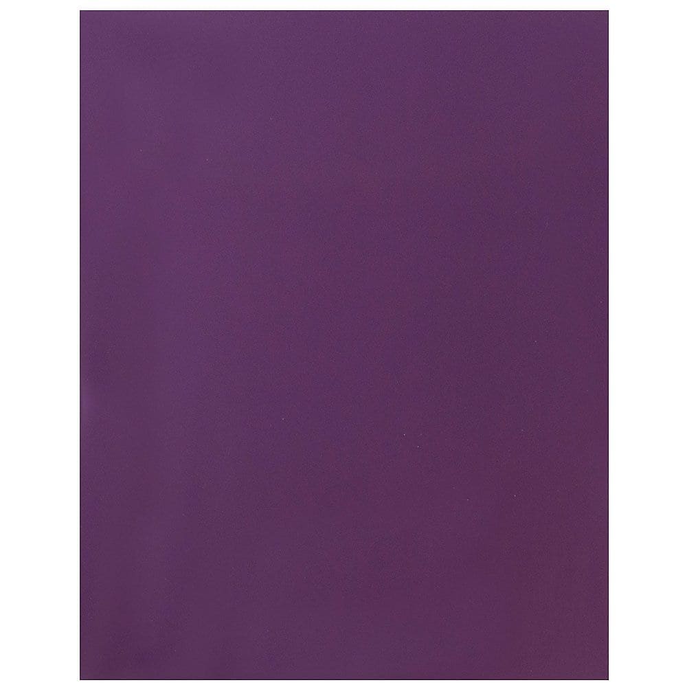 JAM Paper Laminated Two-Pocket Glossy Presentation Folders, Purple, 6/Pack