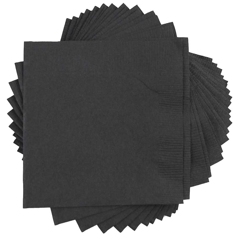 JAM Paper Lunch Napkin, 2-ply, Black, 50 Napkins/Pack