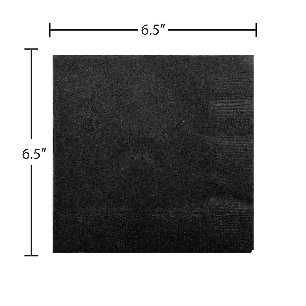 JAM Paper Lunch Napkin, 2-ply, Black, 50 Napkins/Pack