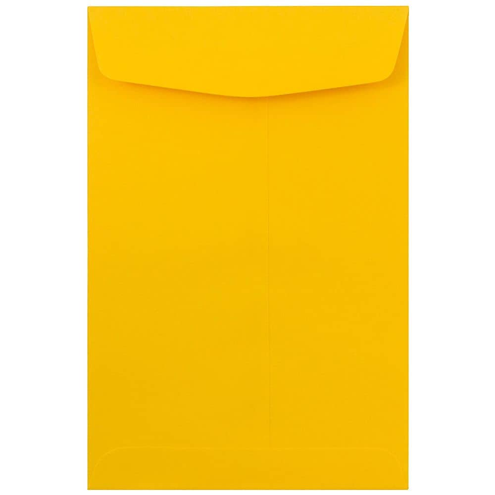 JAM Paper Open End Catalog Envelope, 6" x 9", Yellow, 50/Pack