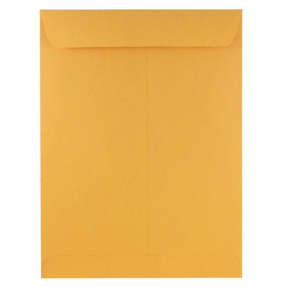 JAM Paper Open End Nonstandard Catalog Envelope, 9" x 12", Brown Kraft, 100/Pack