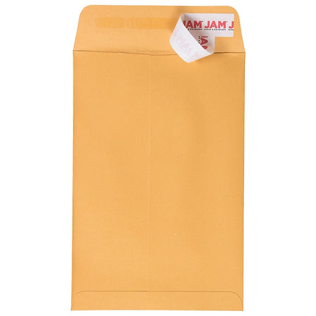 JAM Paper Peel and Seal Open End Catalog Envelope, 6" x 9", Brown, 500/Pack