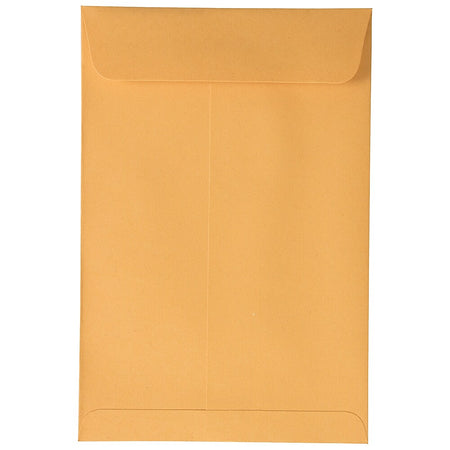 JAM Paper Peel and Seal Open End Catalog Envelope, 6" x 9", Brown, 500/Pack