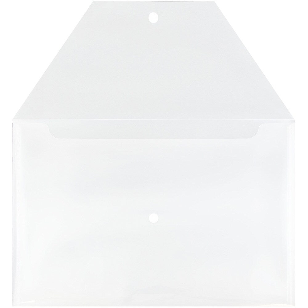JAM Paper® Plastic Envelopes with Snap Closure, Legal Booklet, 9.75 x 14.5, Clear, 12/Pack