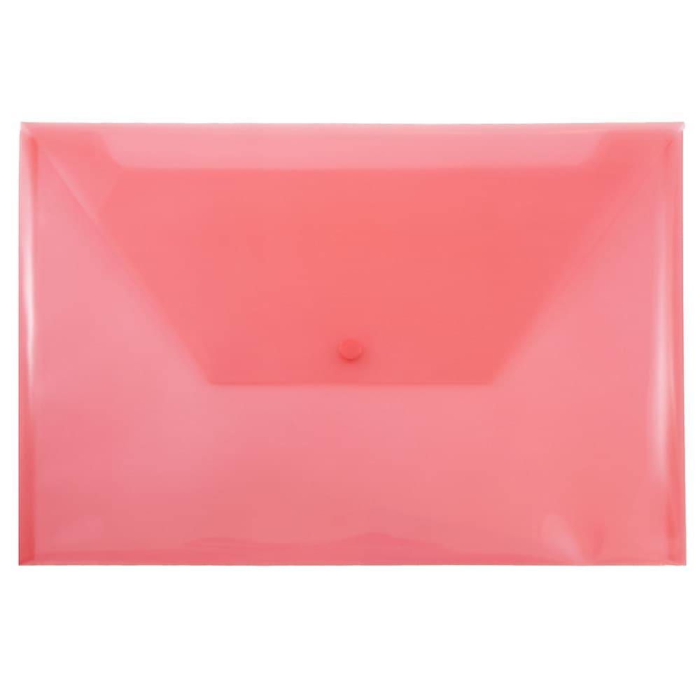 JAM Paper® Plastic Envelopes with Snap Closure, Legal Booklet, 9.75 x 14.5, Red, 12/Pack