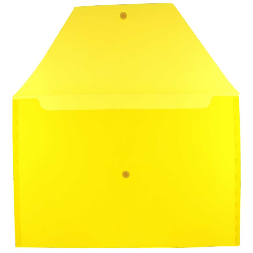 JAM Paper® Plastic Envelopes with Snap Closure, Legal Booklet, 9.75 x 14.5, Yellow, 12/Pack