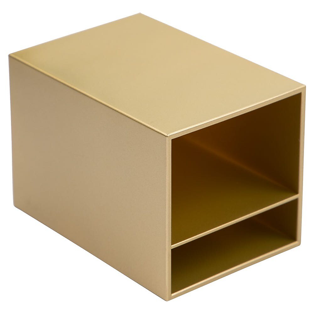 JAM PAPER Plastic Pen Holder, Gold, Desktop Pencil Cup, Sold Individually