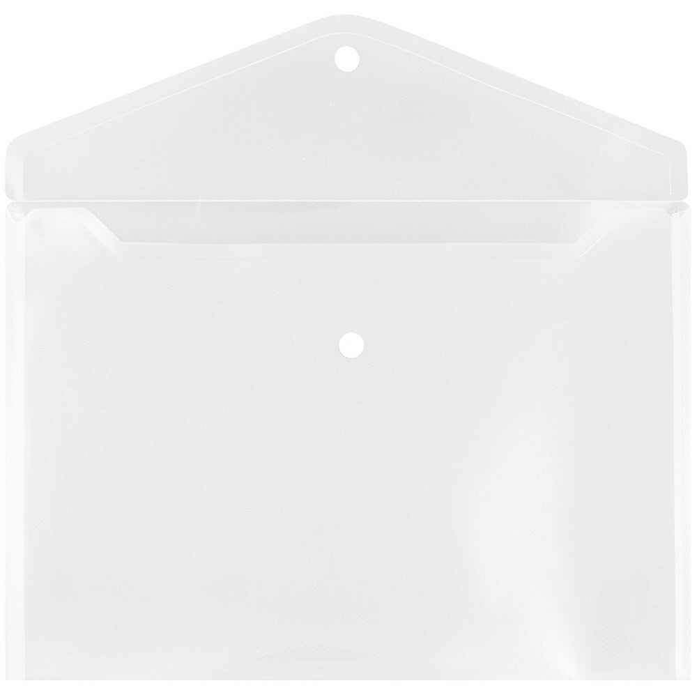 JAM Paper Poly Envelope with Snap Closure, Letter Size, Clear, 12/Pack