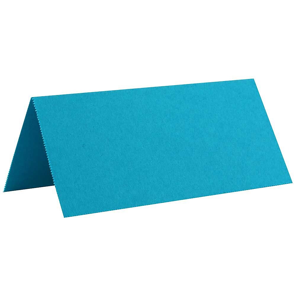 JAM Paper® Printable Place Cards, 3 3/4 x 1 3/4, Sea Blue Placecards, 12/Pack