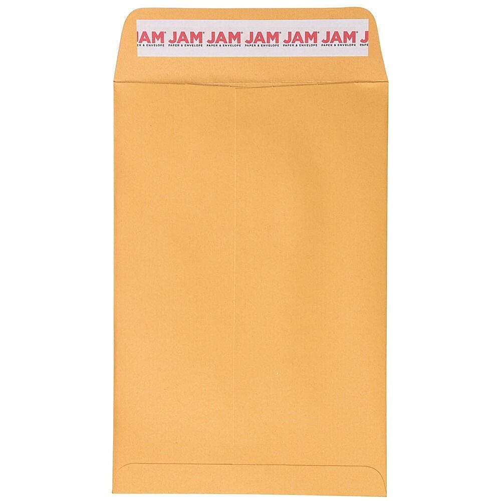 JAM Paper Self Seal Catalog Envelope, 6" x 9", Brown Kraft Manila, 100/Pack