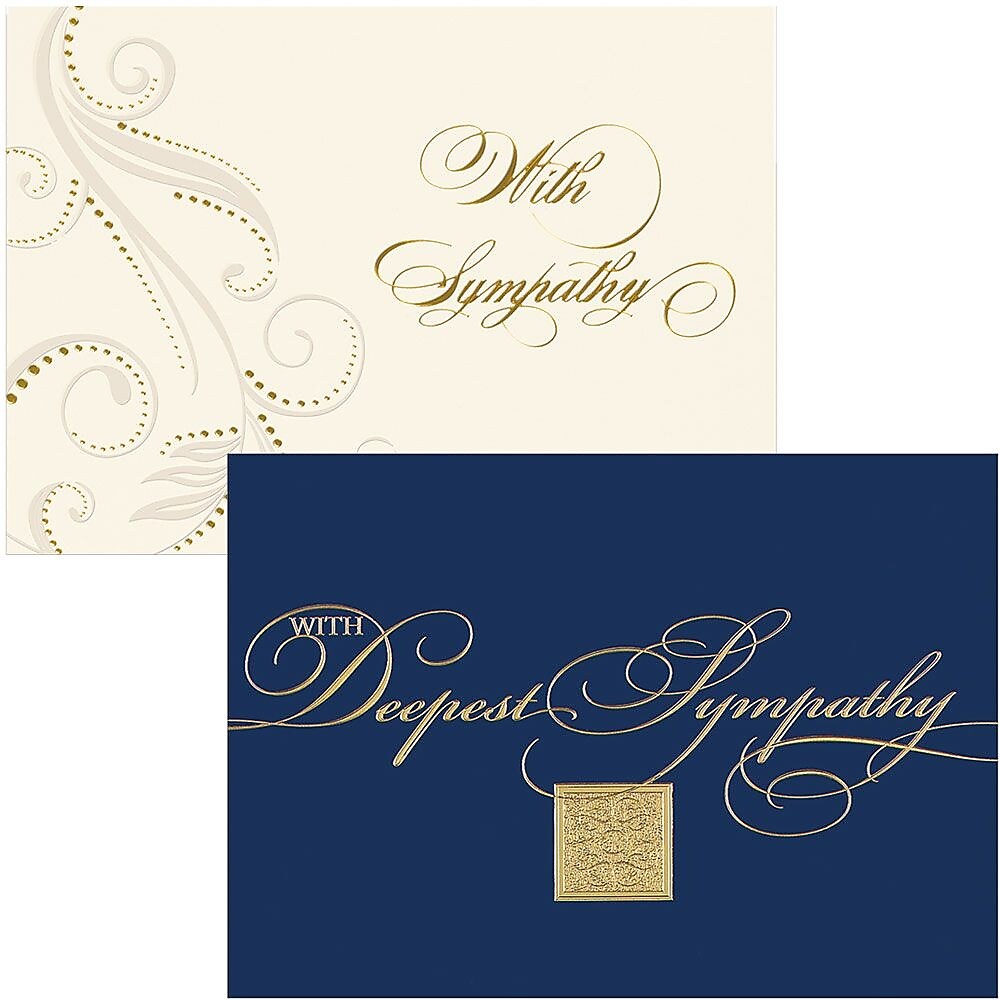 JAM Paper Sympathy Greeting Cards Set, Assorted Sympathy Cards, 25/Pack