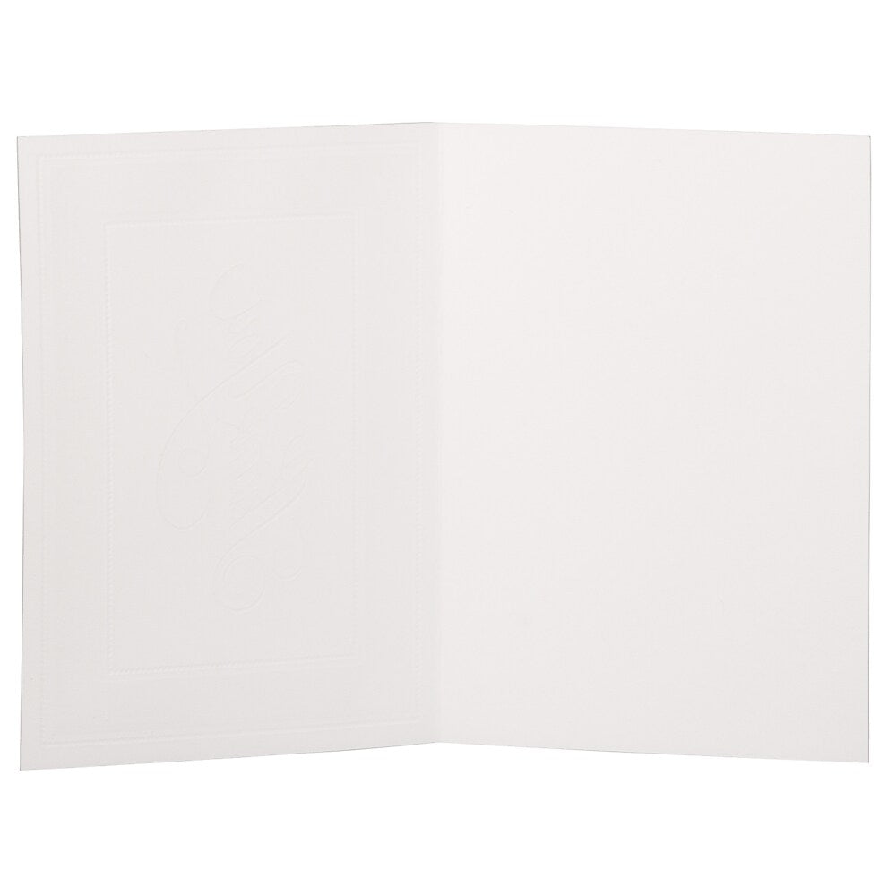 JAM Paper® Thank You Card Sets, Silver Border Cards with Anthracite Stardream Envelopes, 25 Cards and Envelopes