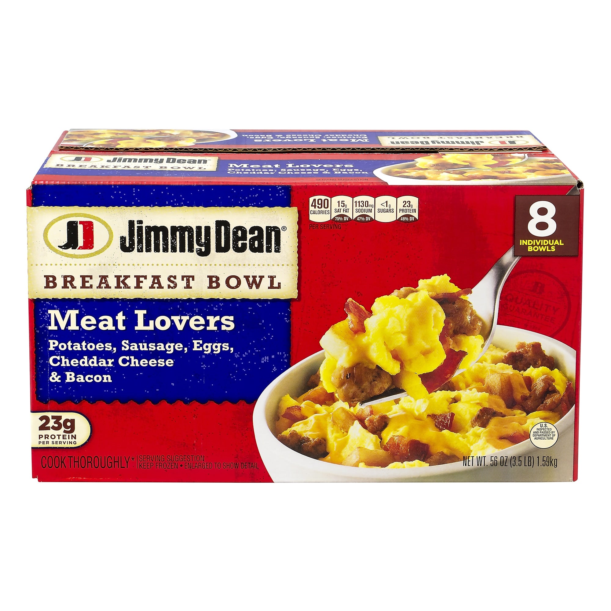 Jimmy Dean Meat Lovers Breakfast Bowl, 3.5 lbs, 8/Pack
