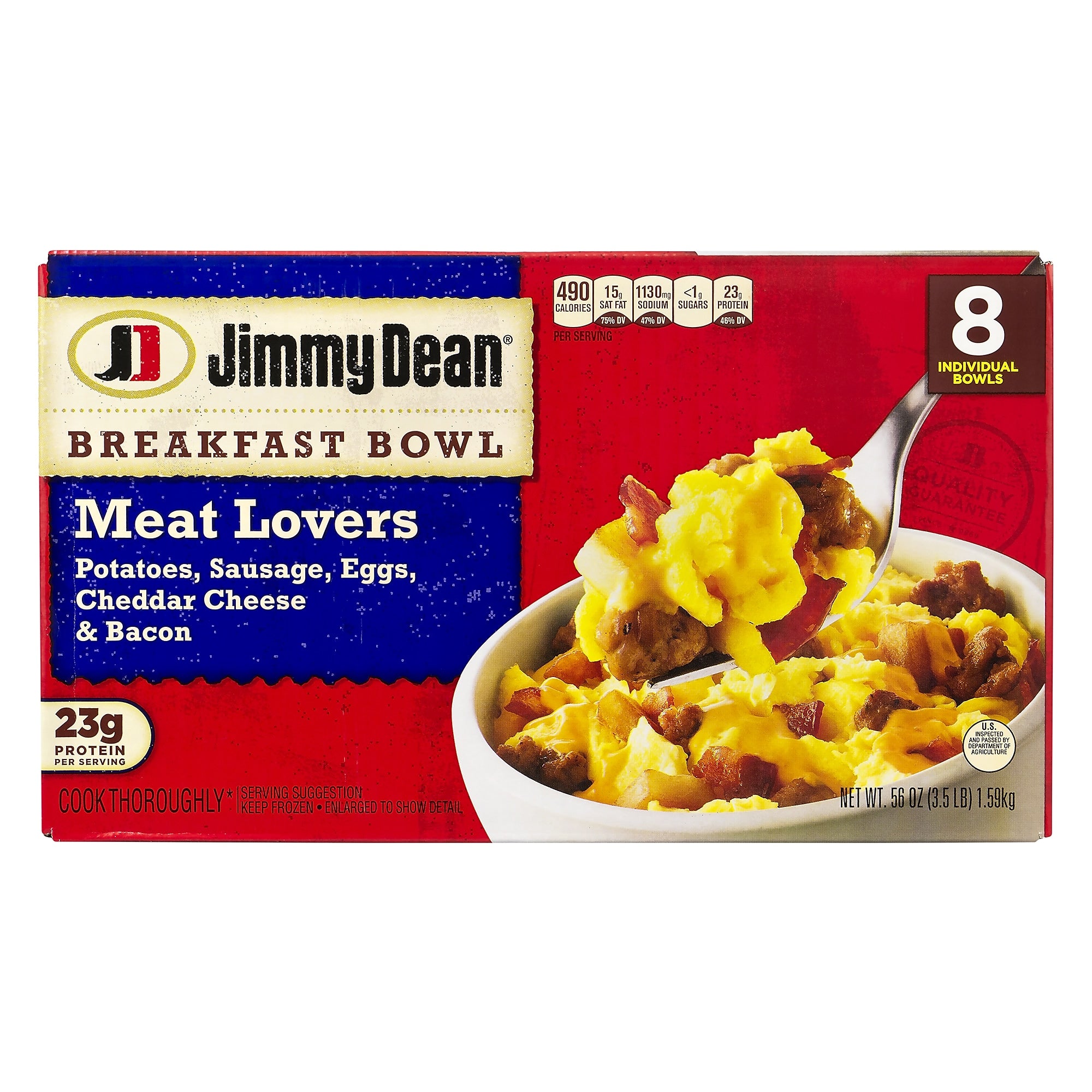 Jimmy Dean Meat Lovers Breakfast Bowl, 3.5 lbs, 8/Pack