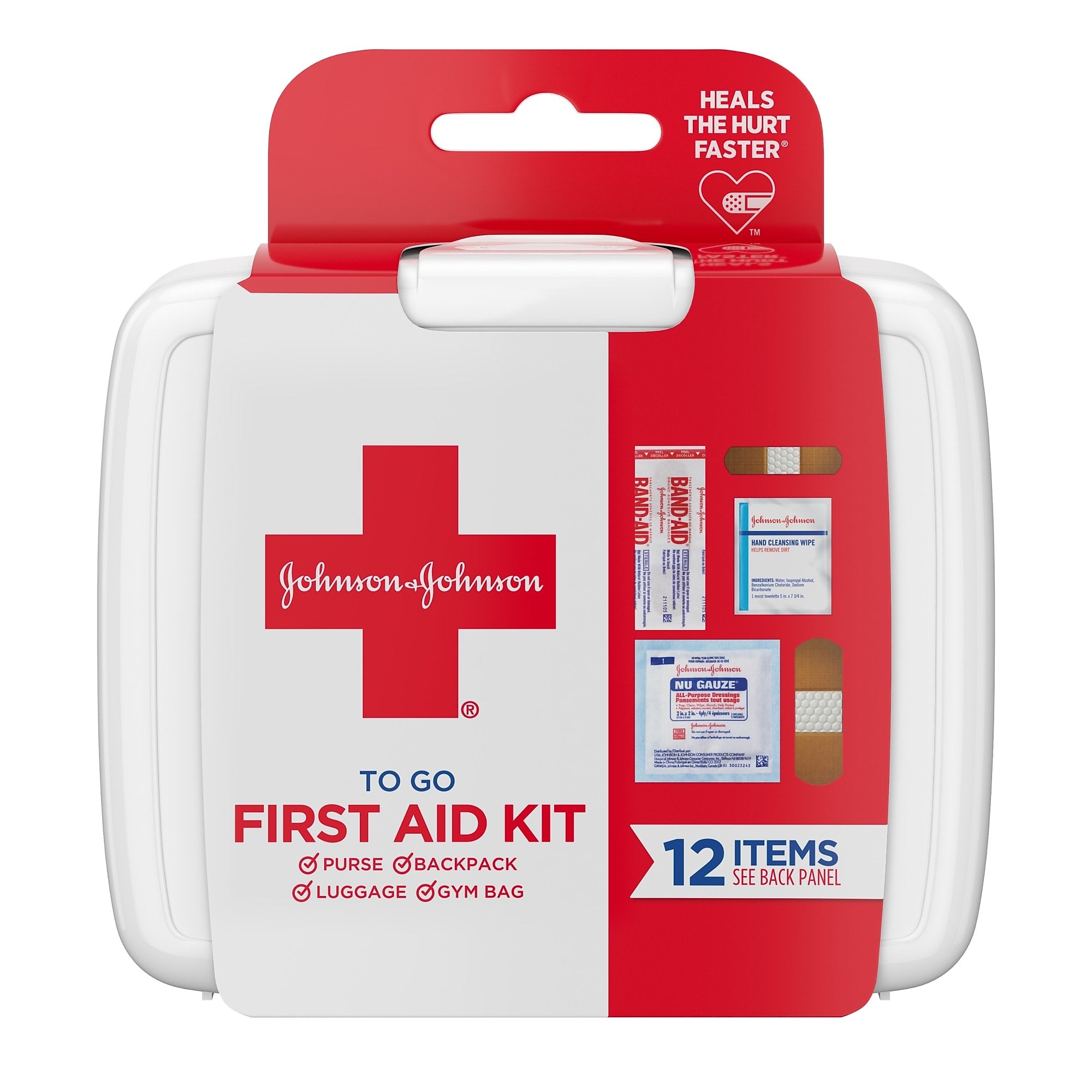 Johnson & Johnson First Aid to Go, 12 Pieces/Kit, 48 Kits/Carton