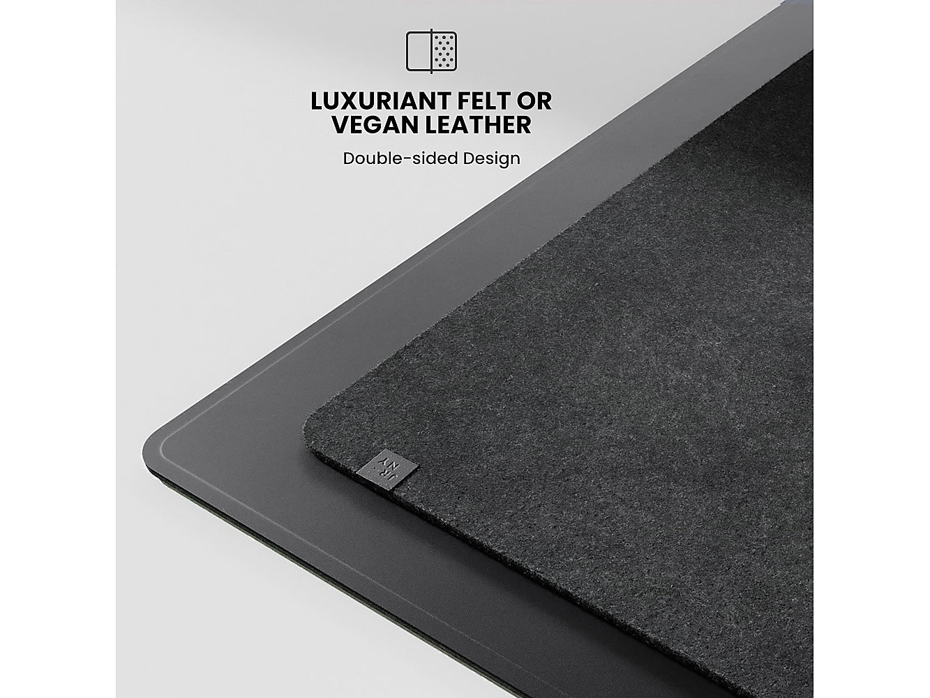 JOURNEY ALTI SLIM Vegan Leather/Felt Desk Pad, 11.8