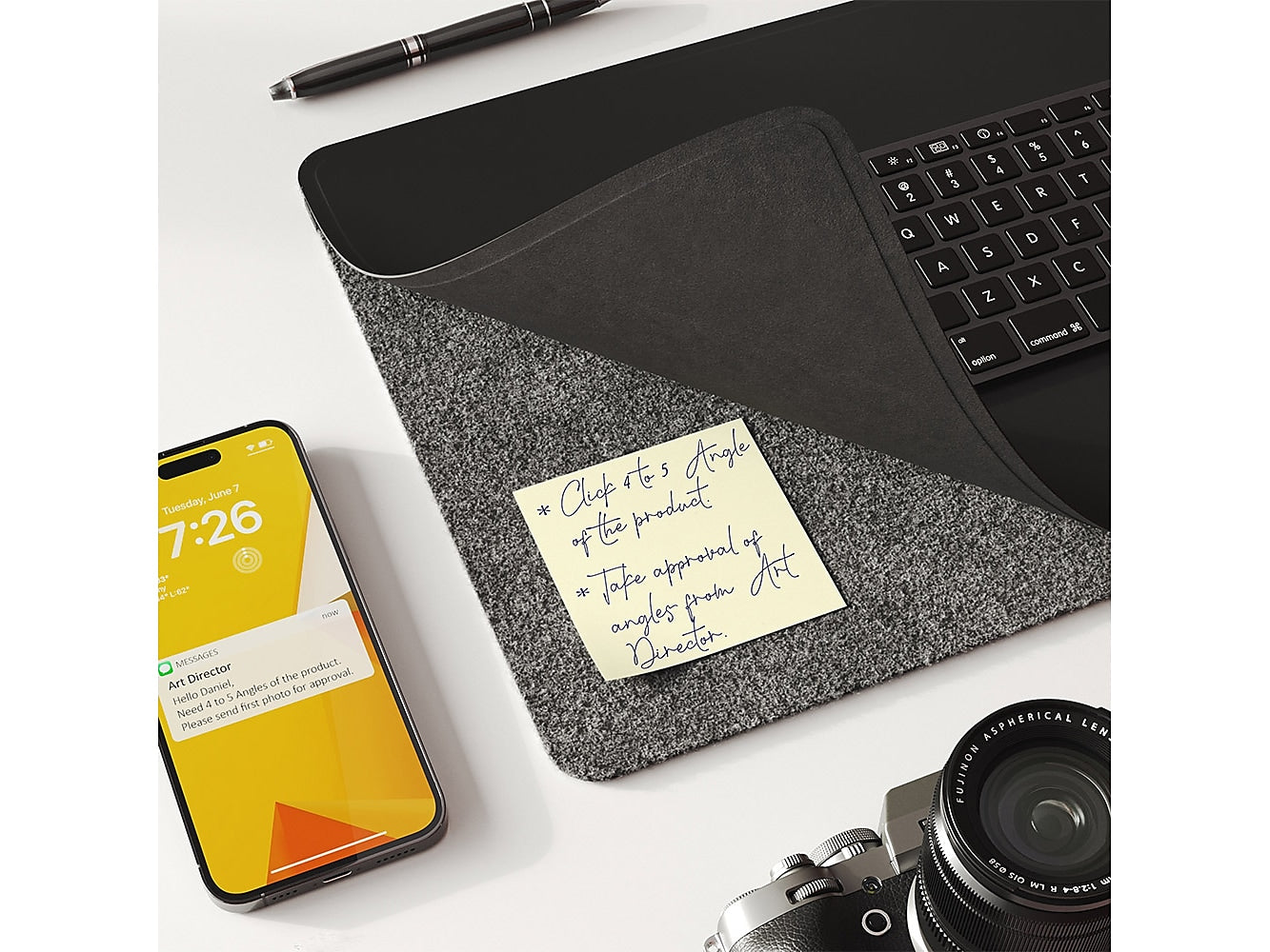 JOURNEY ALTI SLIM Vegan Leather/Felt Desk Pad, 11.8