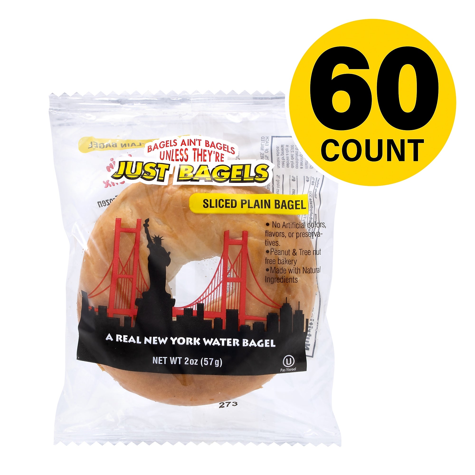 Just Bagel's Mini Plain Bagels, 2 oz., 60/Pack