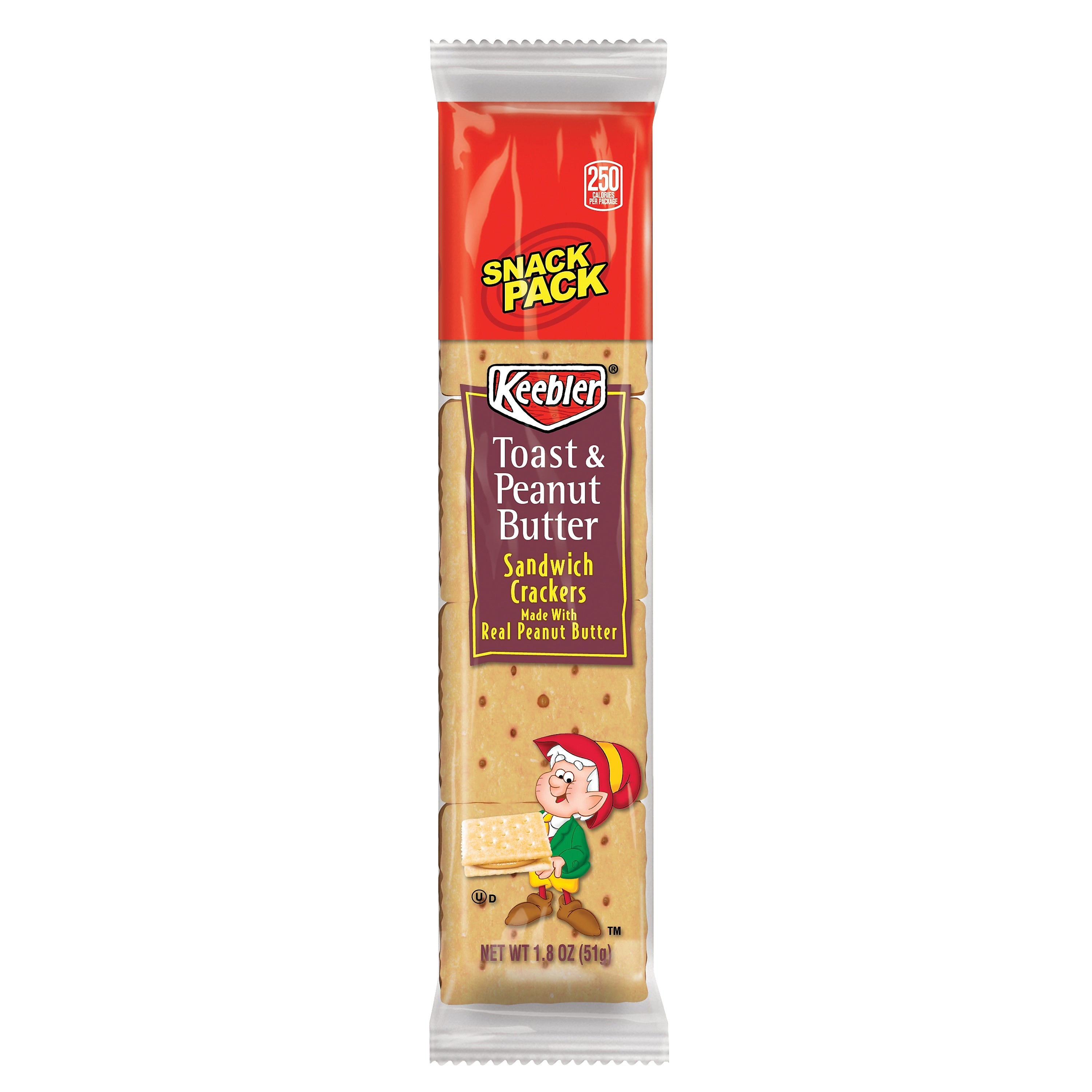 Keebler Toast and peanut butter Sandwich Crackers, 1.8 oz., 12 Packs/Box