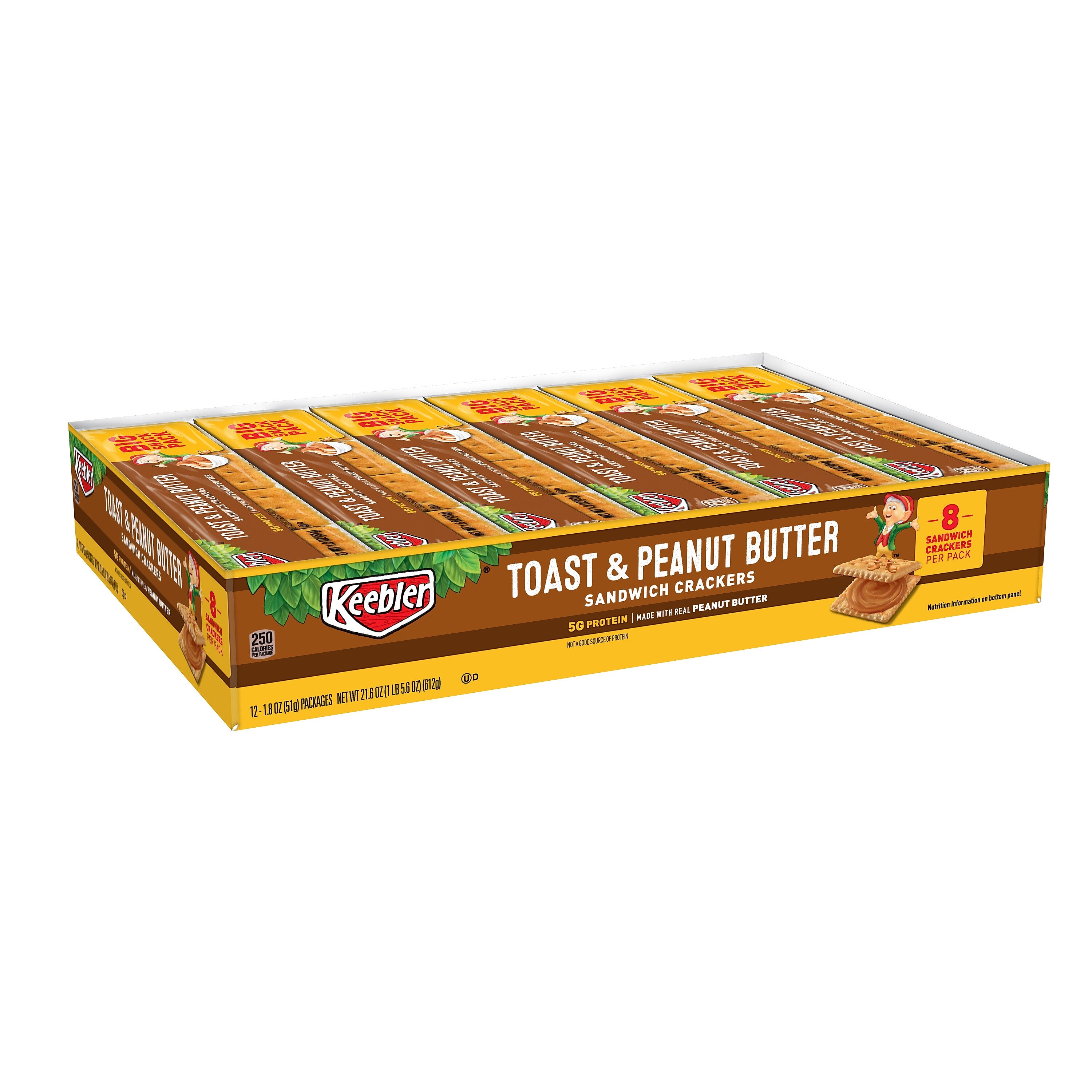 Keebler Toast and peanut butter Sandwich Crackers, 1.8 oz., 12 Packs/Box