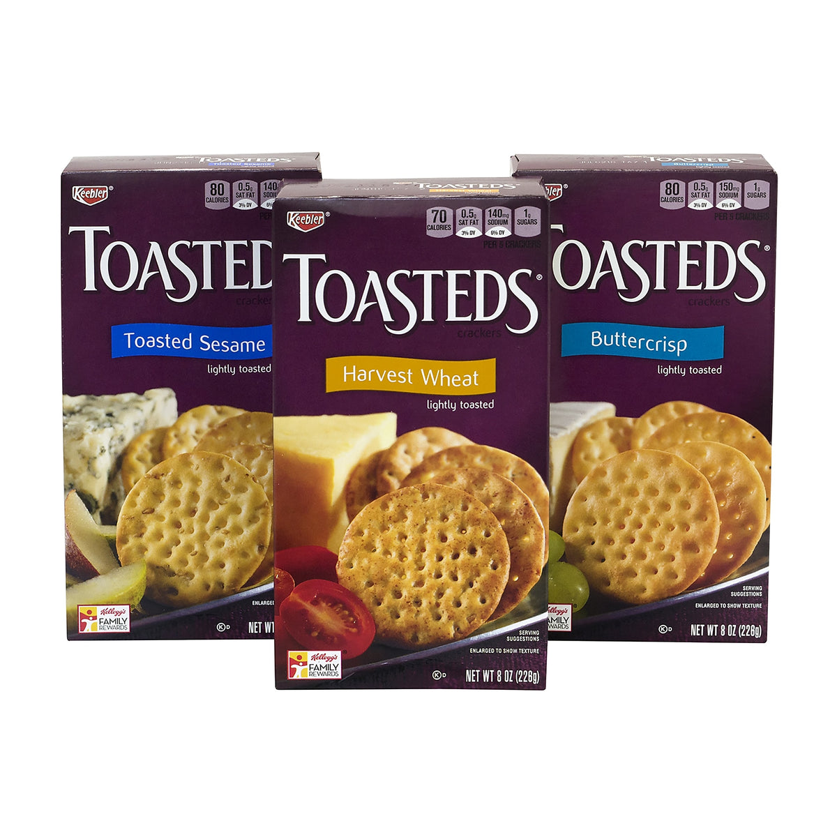 Keebler Toasteds Crackers - Variety Pack , 40 oz, 5/Pack