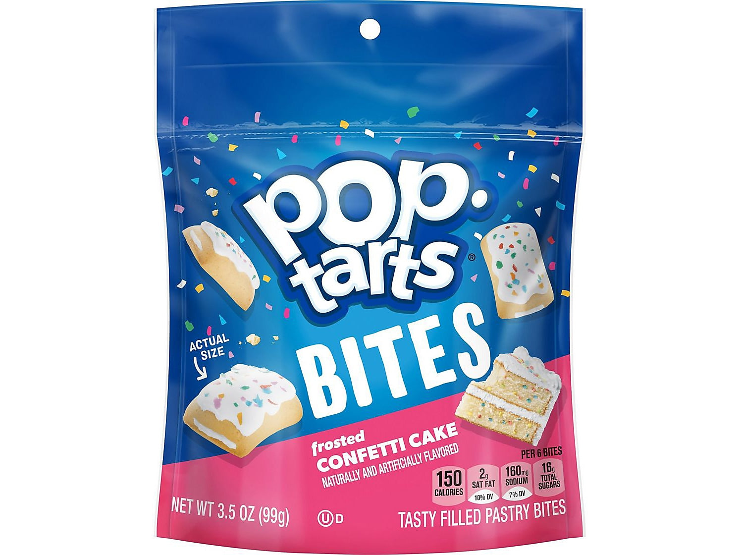 Kellogg's Pop-Tarts Bites Confetti Cake Toaster Pastries, 3.5 oz., 6/Carton