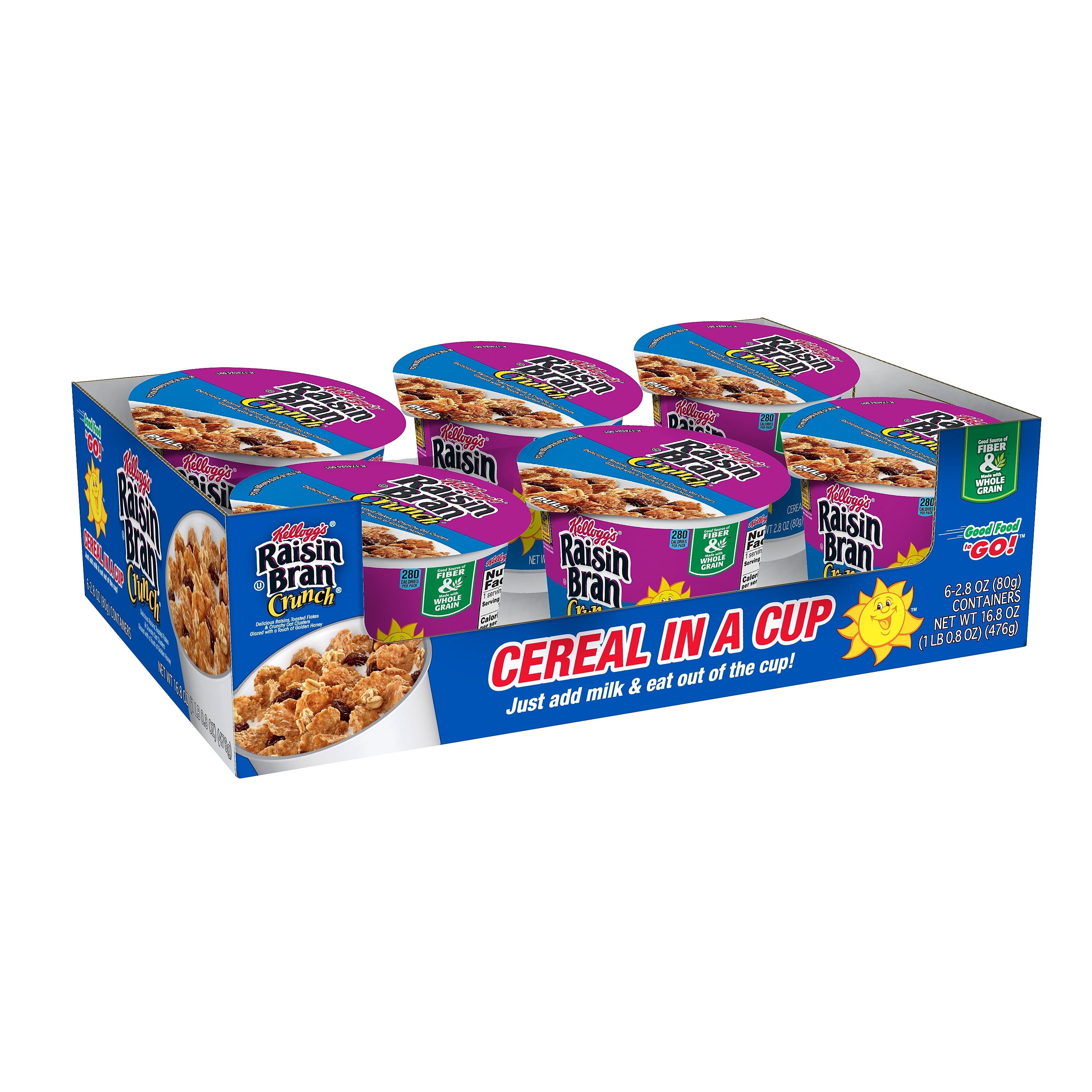 Kellogg's Raisin Bran Crunch Cereal, 2.8 oz., 6/Box