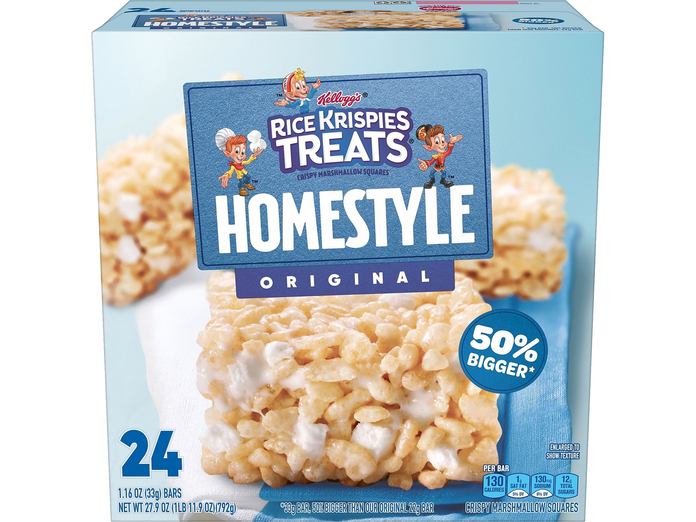 Kellogg's Rice Krispie Treats Homestyle Original Cereal Bar, 1.16 oz., 24 Bars/Box