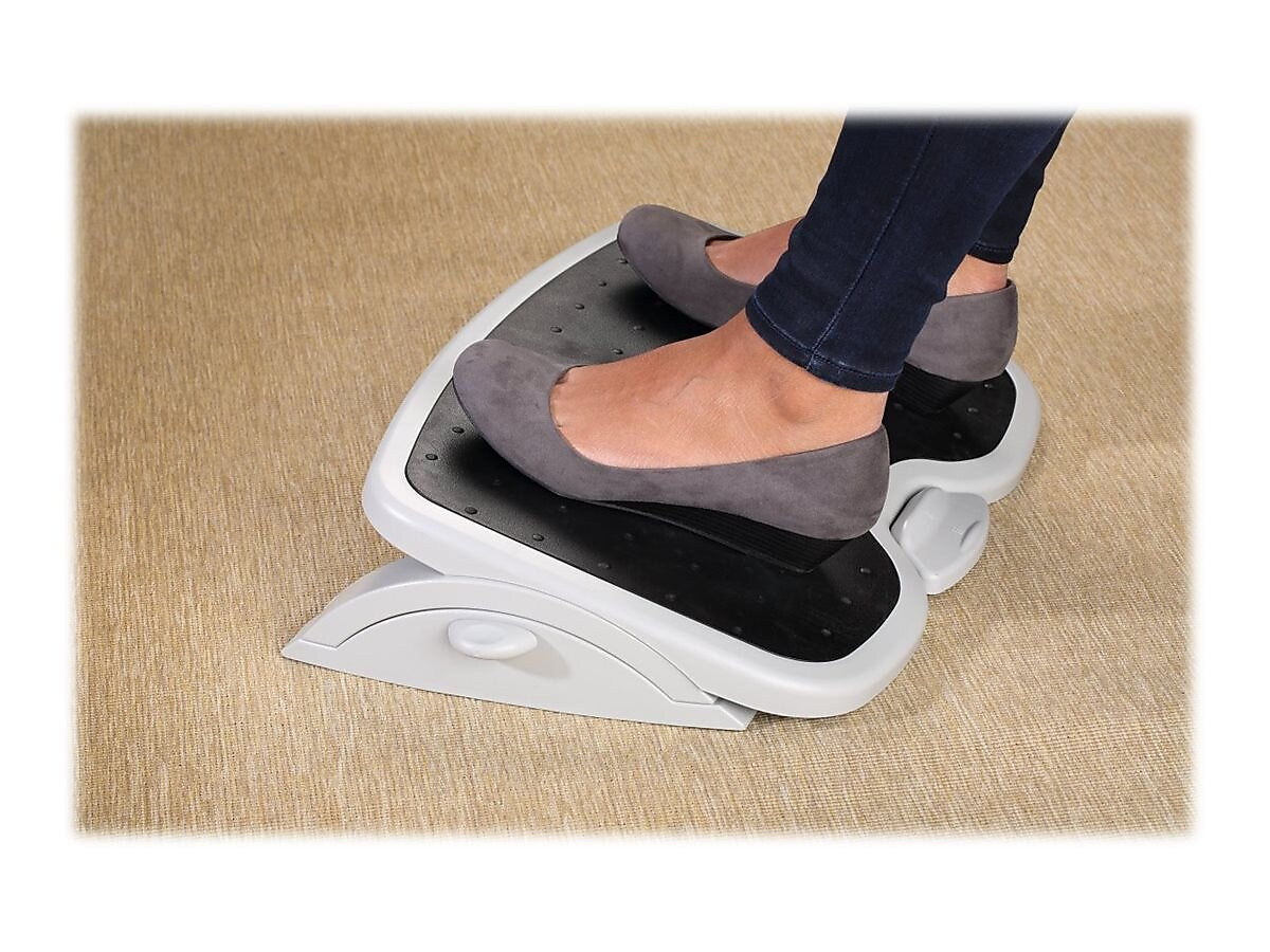 Kensington SmartFit Solemate Plus Tilt Adjustable Footrests, Platinum/Gray