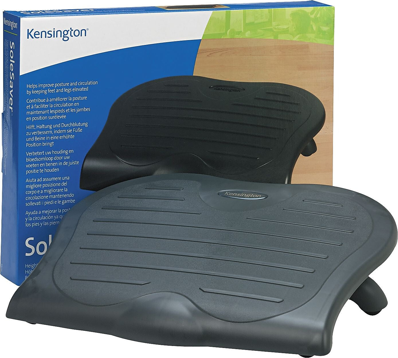 Kensington SoleSaver Tilt Adjustable Footrests, Black