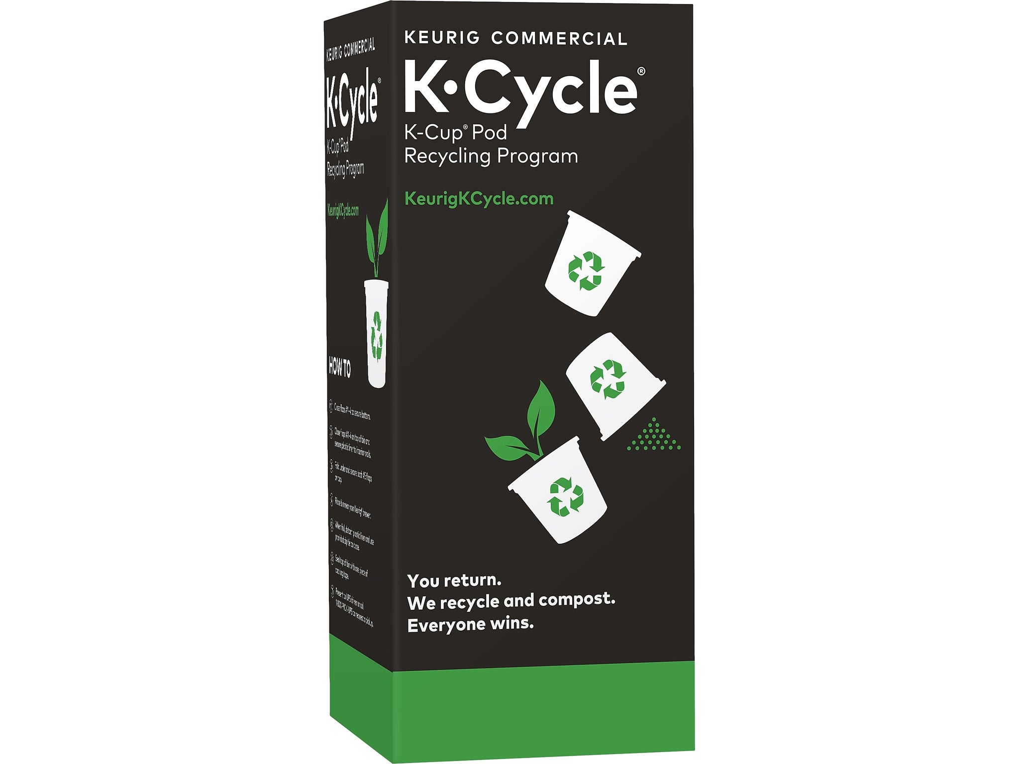 Keurig® K-Cycle Cardboard Indoor Recycling Bin, for K-Cup® Pods, 10.39 Gallon, Multicolor, 5/Pack